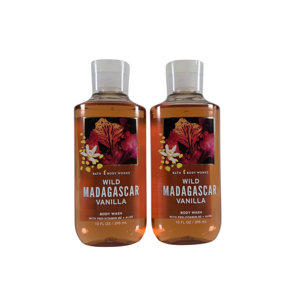 Bath & Body Works Wild Madagascar Vanilla Shower Gel Body Wash 10 fl oz Set of 2